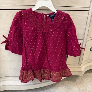 Chaps brand 4T Toddler Floral Top Magenta and Gold NWT